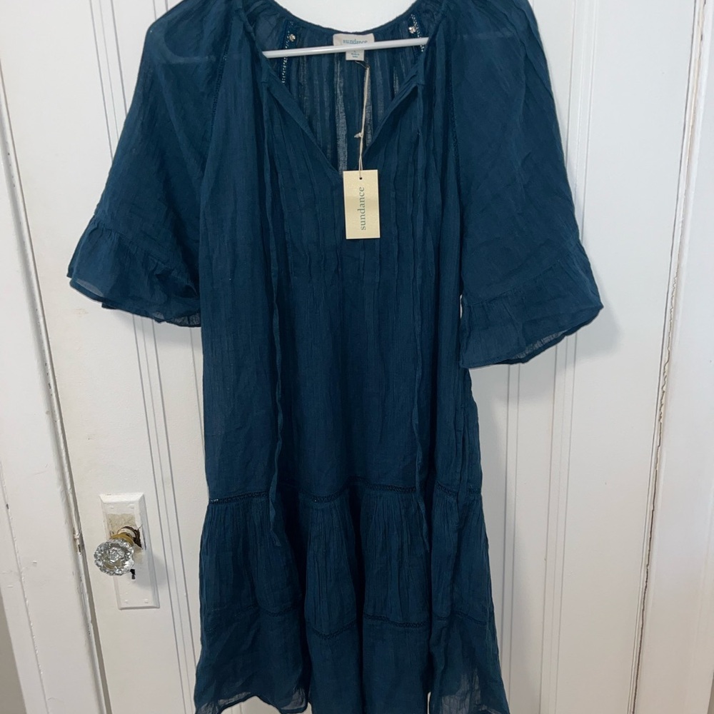 Sundance Deep Blue Textured Dress